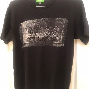 Hugo Boss Black Short Sleeve Tee with Metallic Logo